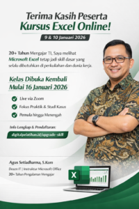 KURSUS EXCEL KELAS REGULER (ONLINE)