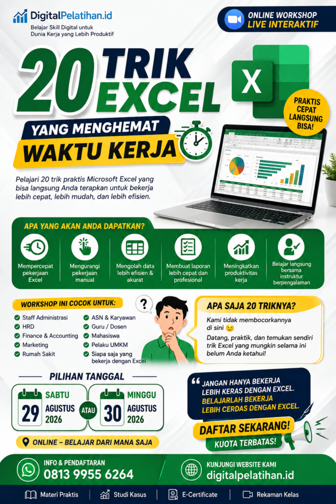 20 TRIK EXCEL YANG DIBUTUHKAN DI DUNIA KERJA